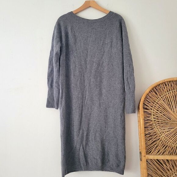 Celtic & Co 100% Supersoft Lambs Wool Knit Midi Sweater Dress Derby Gray L - Picture 8 of 9